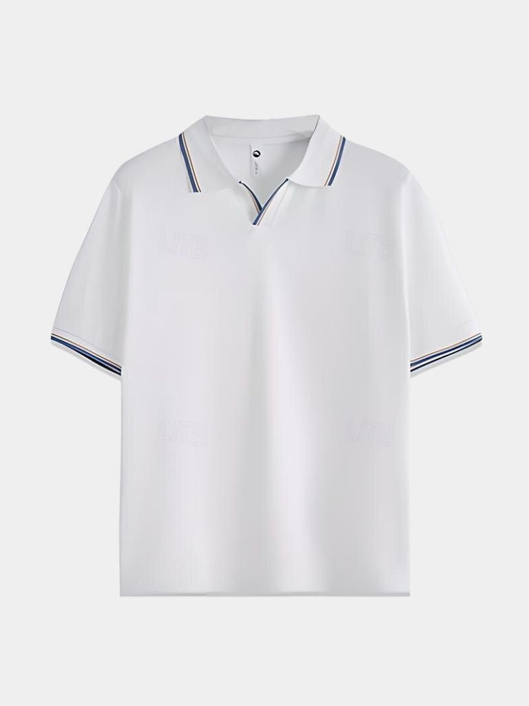 Scott - Black Open Collar Polo