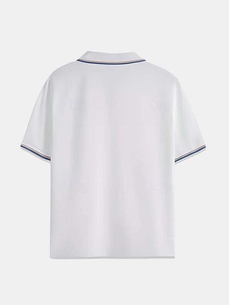 Scott - Black Open Collar Polo