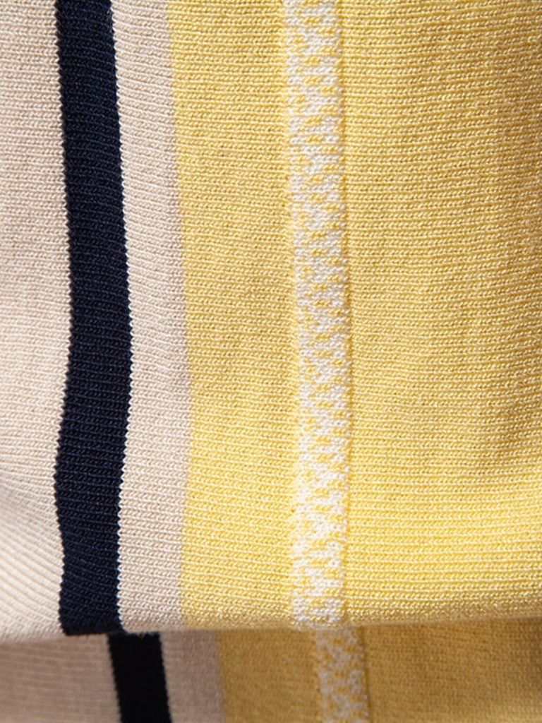 Spencer - Beige Retro Vertical Stripe Polo