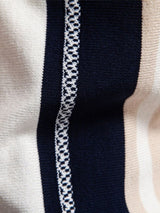 Spencer - Beige Retro Vertical Stripe Polo