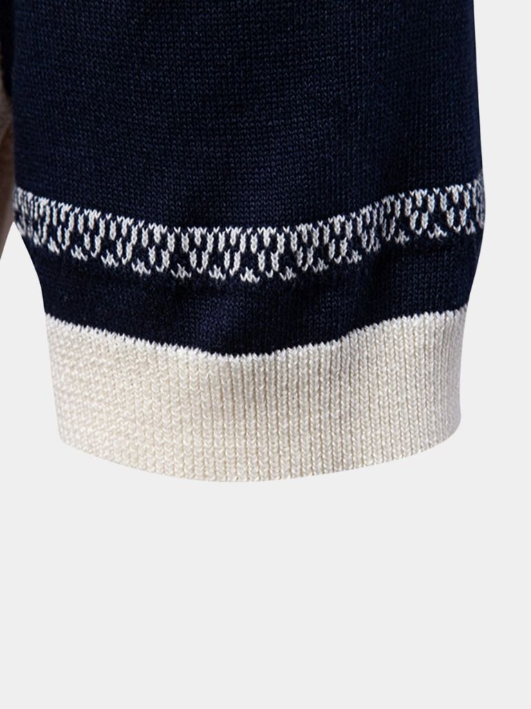 Spencer - Beige Retro Vertical Stripe Polo