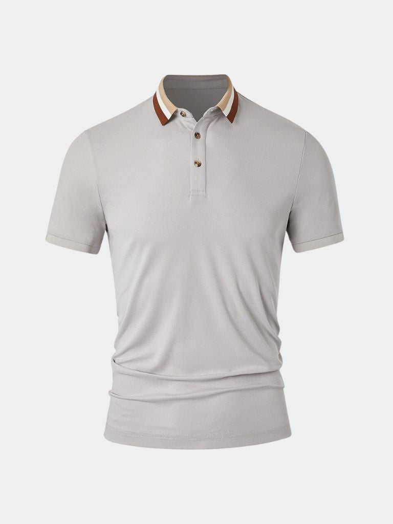 Trevor - Light Grey Polo with Contrast Collar