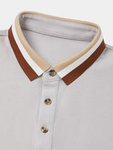 Trevor - Light Grey Polo with Contrast Collar
