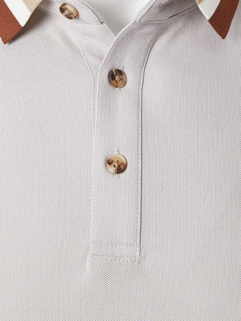 Trevor - Light Grey Polo with Contrast Collar