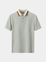 Trevor - Light Grey Polo with Contrast Collar