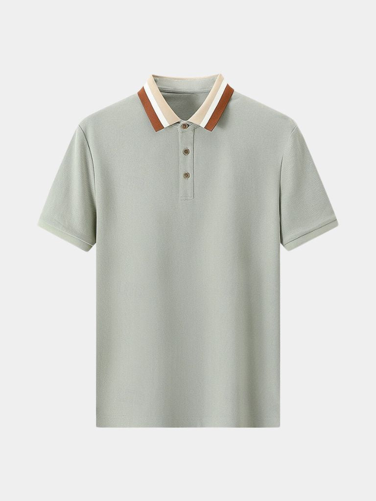 Trevor - Light Grey Polo with Contrast Collar