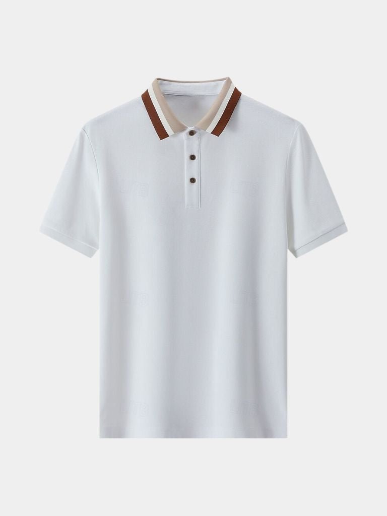Trevor - Light Grey Polo with Contrast Collar