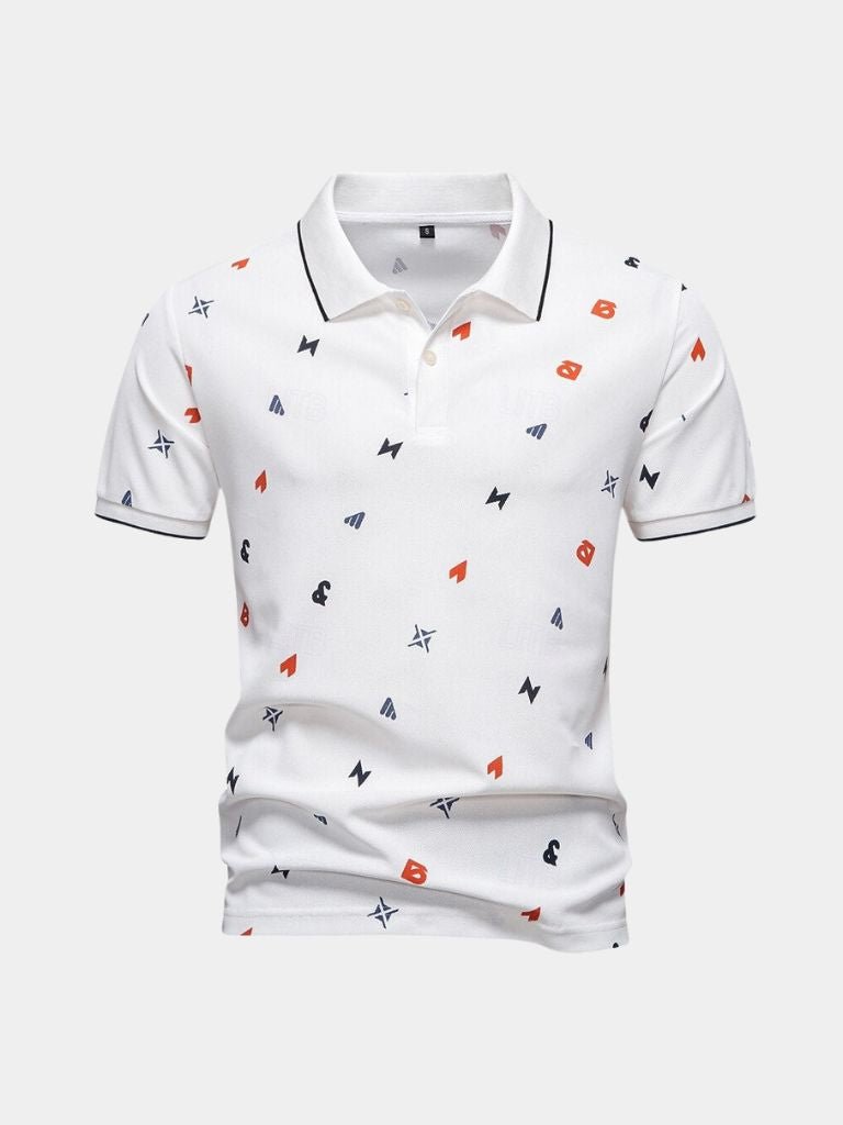 Travis - White Printed Polo