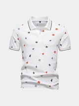 Travis - White Printed Polo