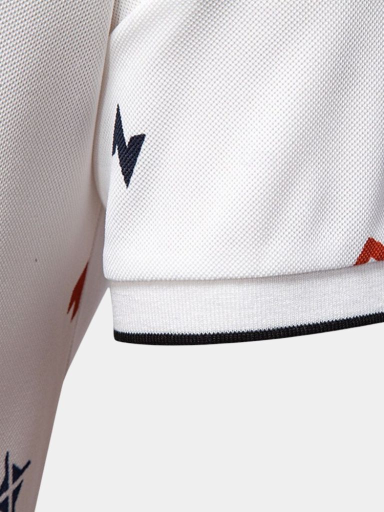 Travis - White Printed Polo