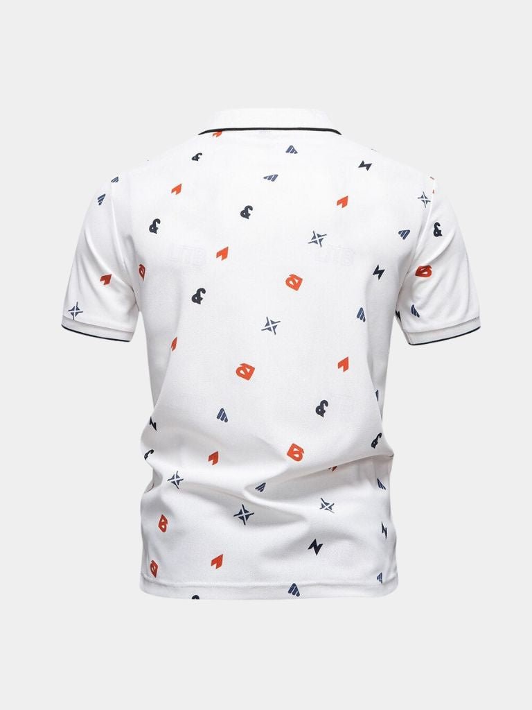 Travis - White Printed Polo