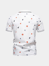 Travis - White Printed Polo