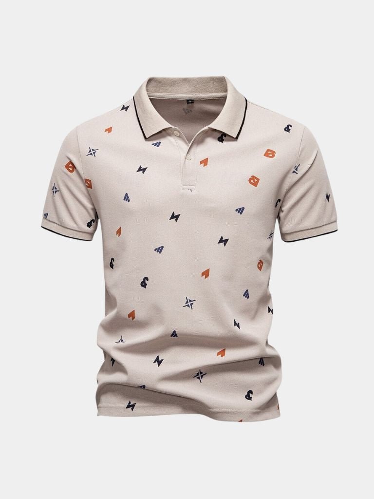 Travis - White Printed Polo