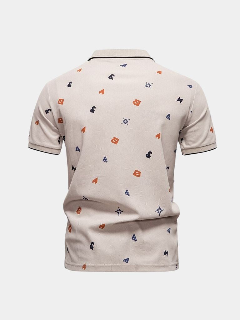 Travis - White Printed Polo