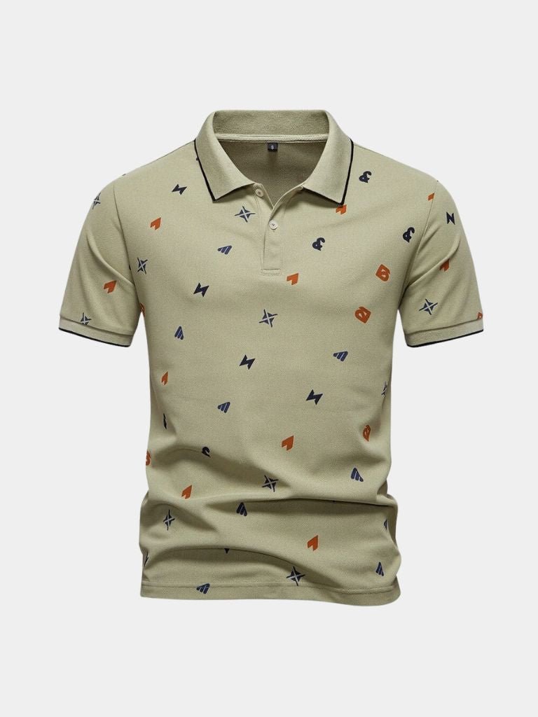 Travis - White Printed Polo