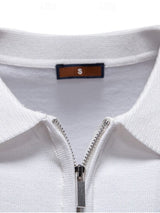 Tristan - White Polo with Stripe Detail