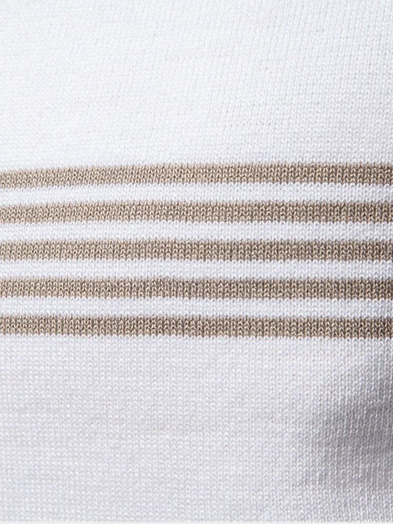 Tristan - White Polo with Stripe Detail