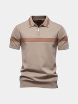 Tristan - White Polo with Stripe Detail