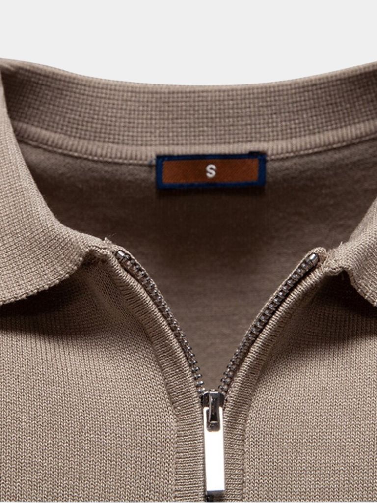Tristan - White Polo with Stripe Detail