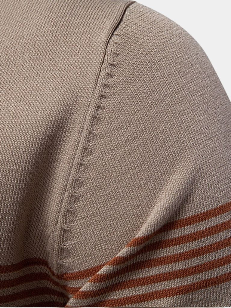 Tristan - White Polo with Stripe Detail