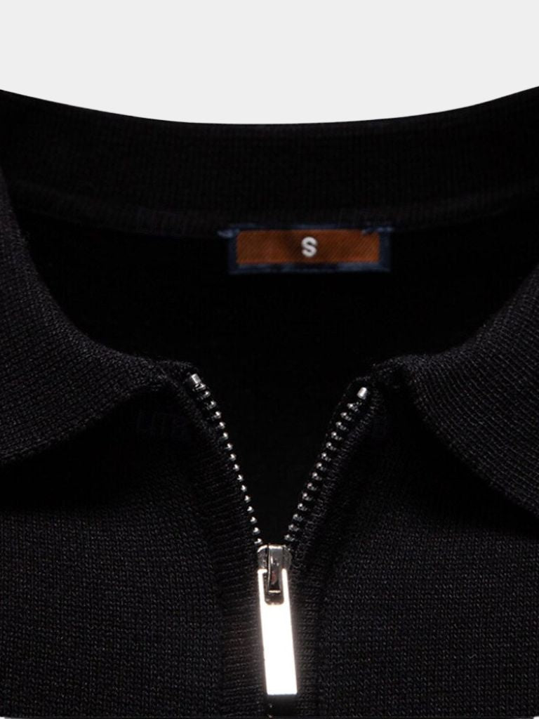 Tristan - White Polo with Stripe Detail