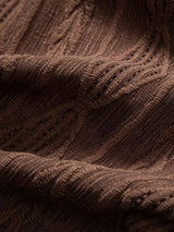 Wade - Brown Textured Shirt with Revere Collar