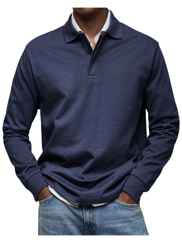 Carson - Navy Long Sleeve Polo