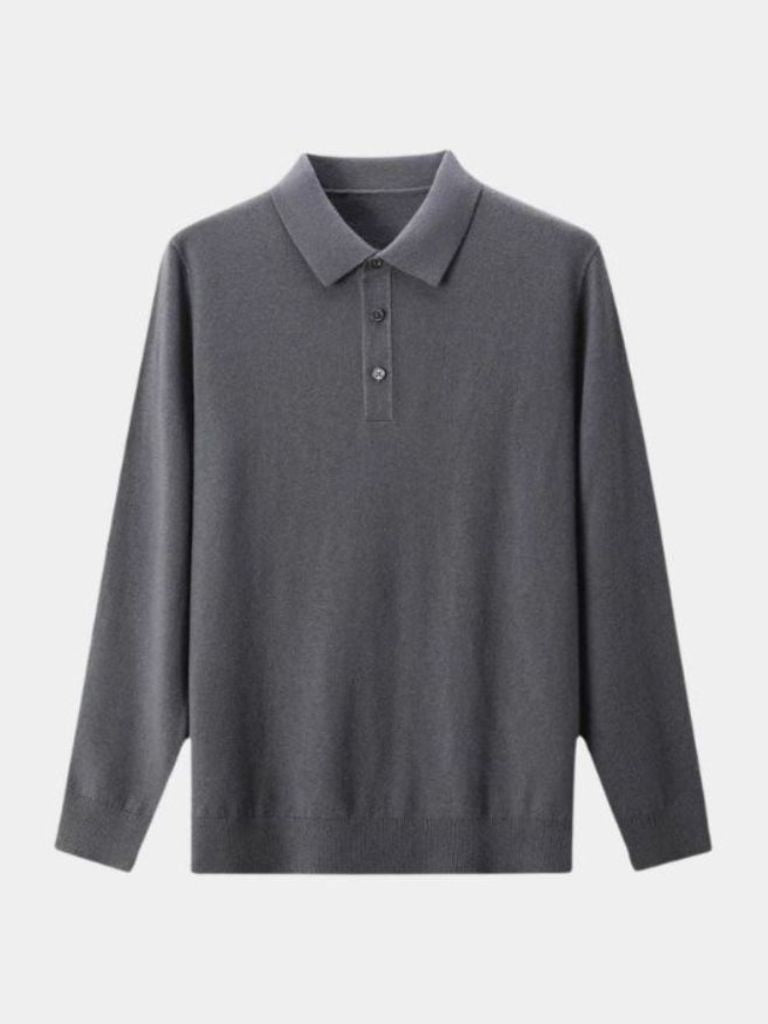 Dawson - Grey Long Sleeve Polo
