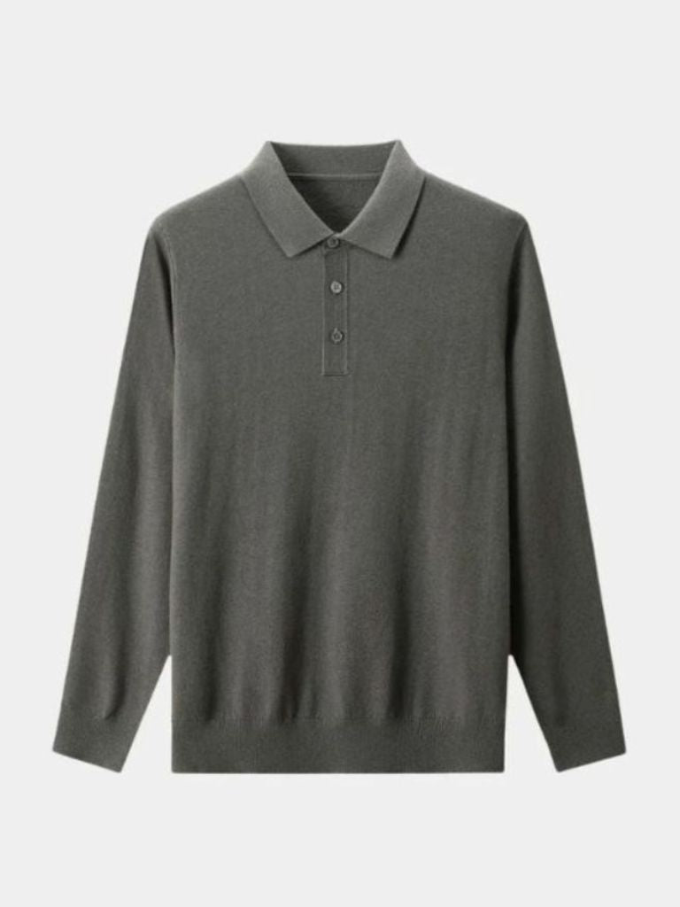 Dawson - Grey Long Sleeve Polo