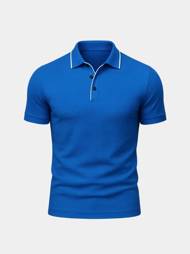 Easton - Blue Polo with Contrast Piping