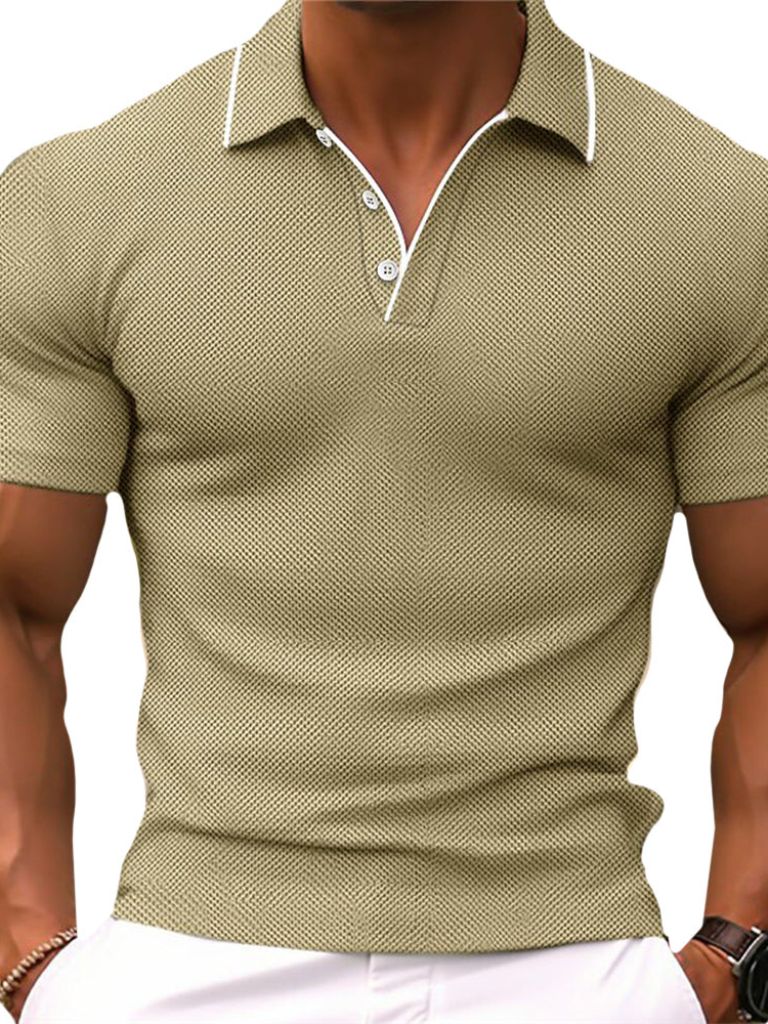 Easton - Blue Polo with Contrast Piping