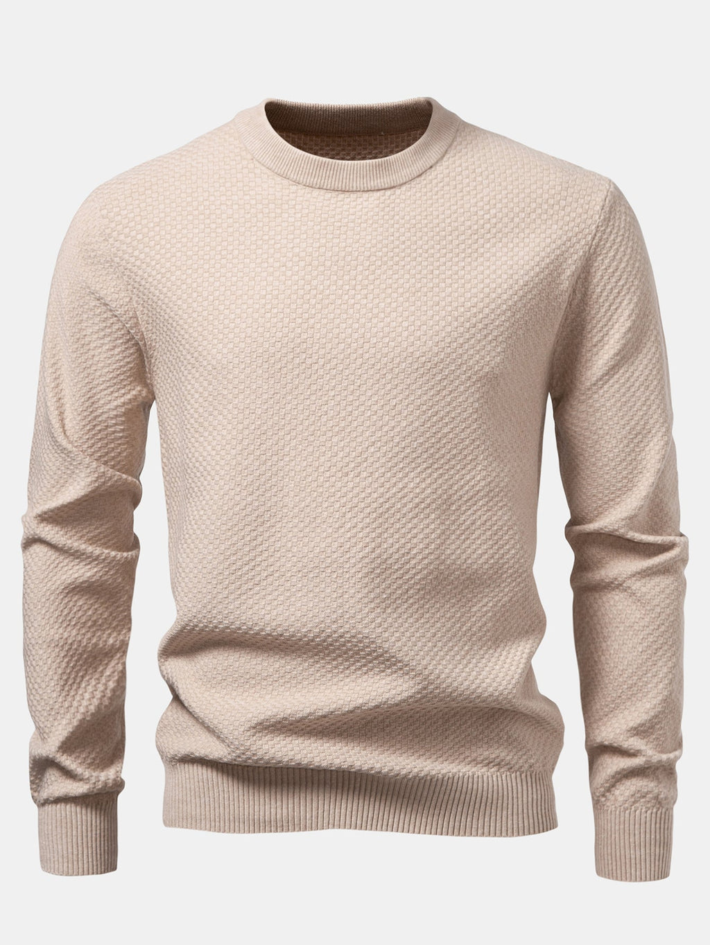 Lincoln - Checkerboard Texture Crew Neck Sweater