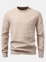 Lincoln - Checkerboard Texture Crew Neck Sweater