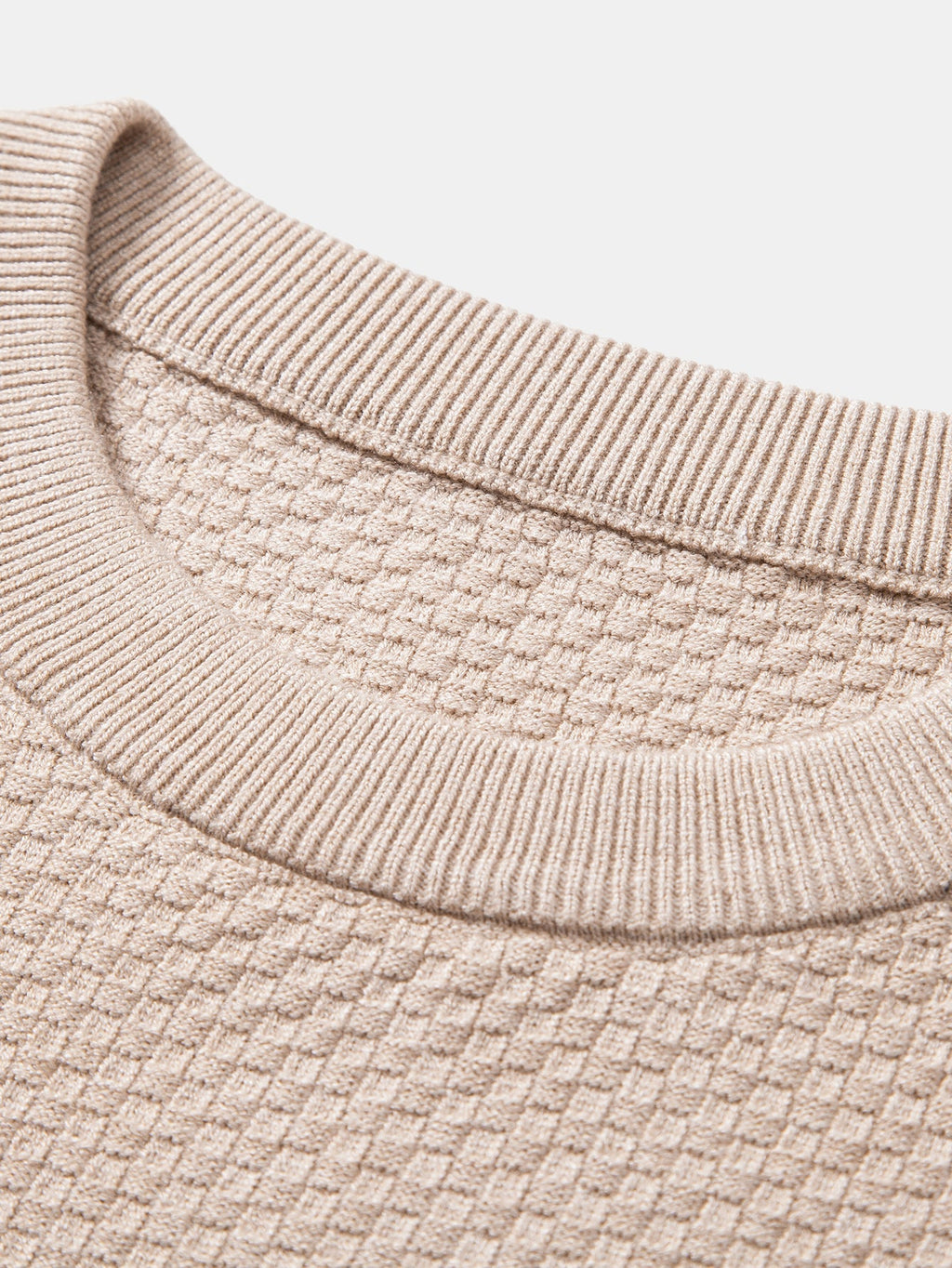 Lincoln - Checkerboard Texture Crew Neck Sweater