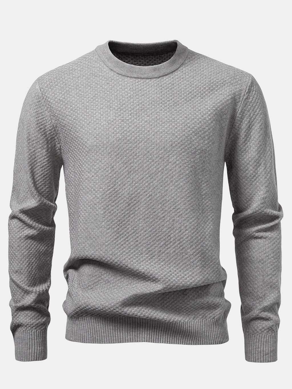 Lincoln - Checkerboard Texture Crew Neck Sweater