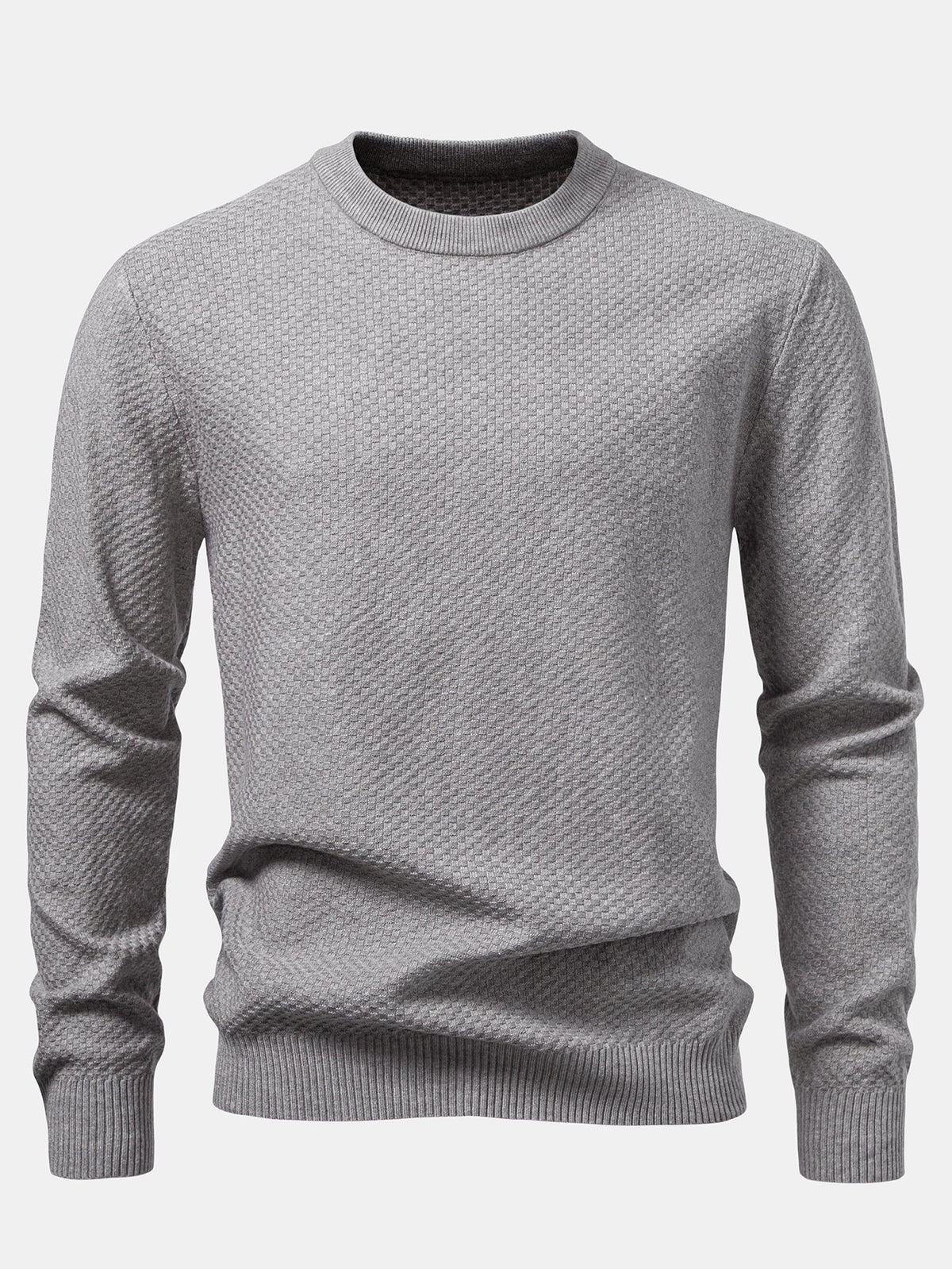 Lincoln - Checkerboard Texture Crew Neck Sweater