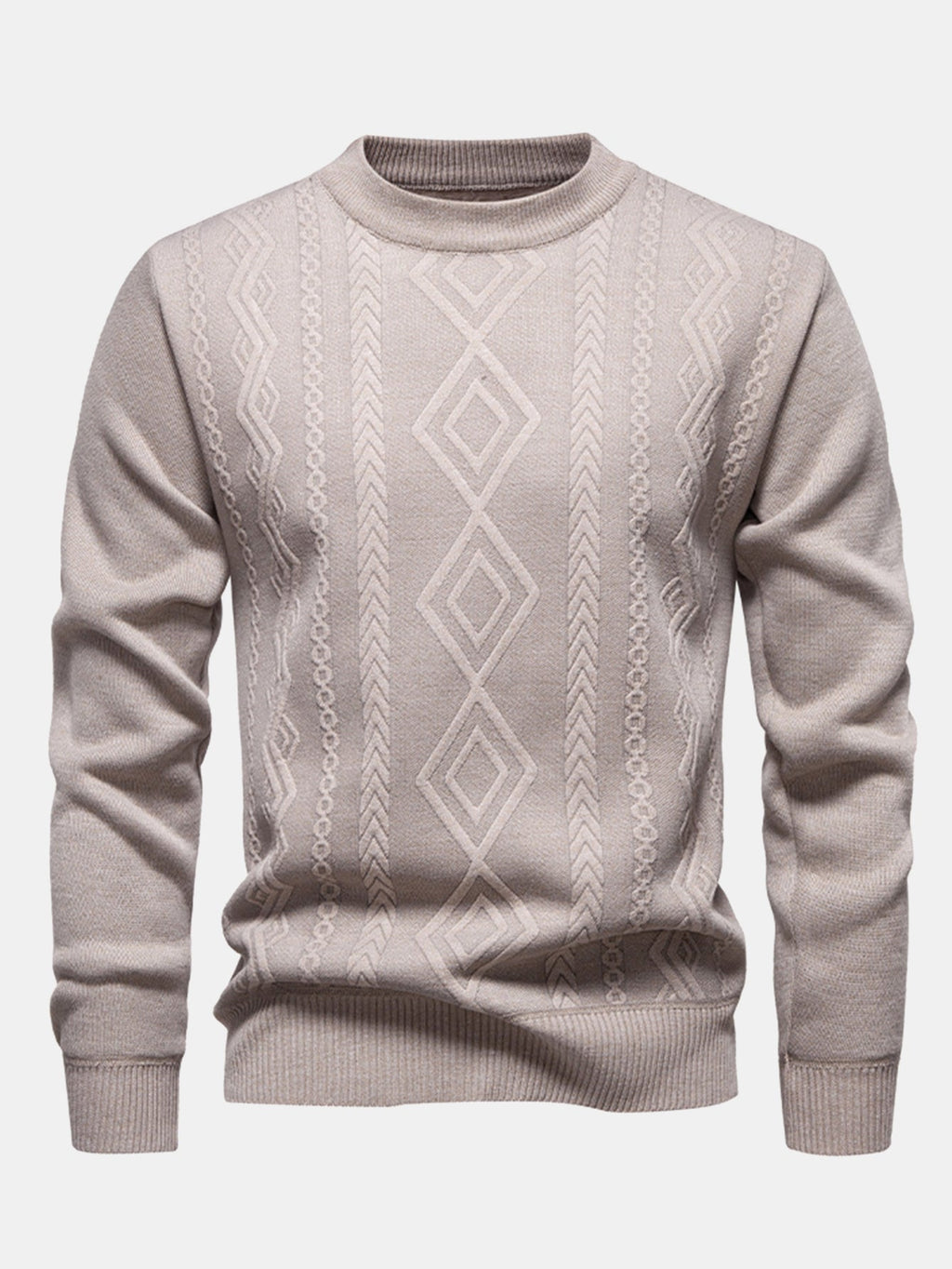 Miles - Geometric Jacquard Crew Neck Sweater