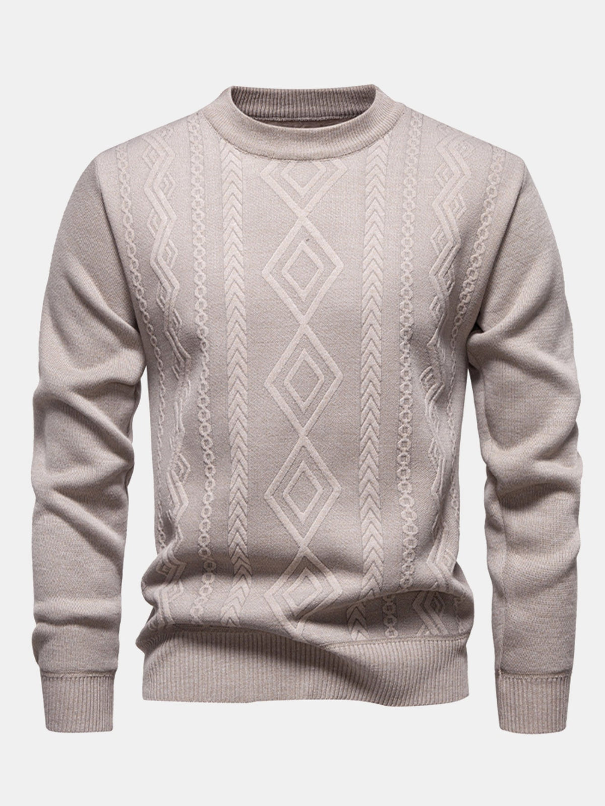 Miles - Geometric Jacquard Crew Neck Sweater