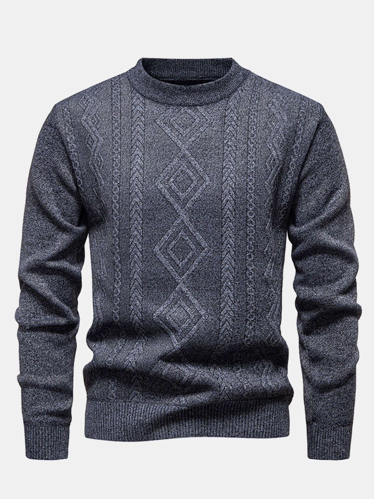 Miles - Geometric Jacquard Crew Neck Sweater