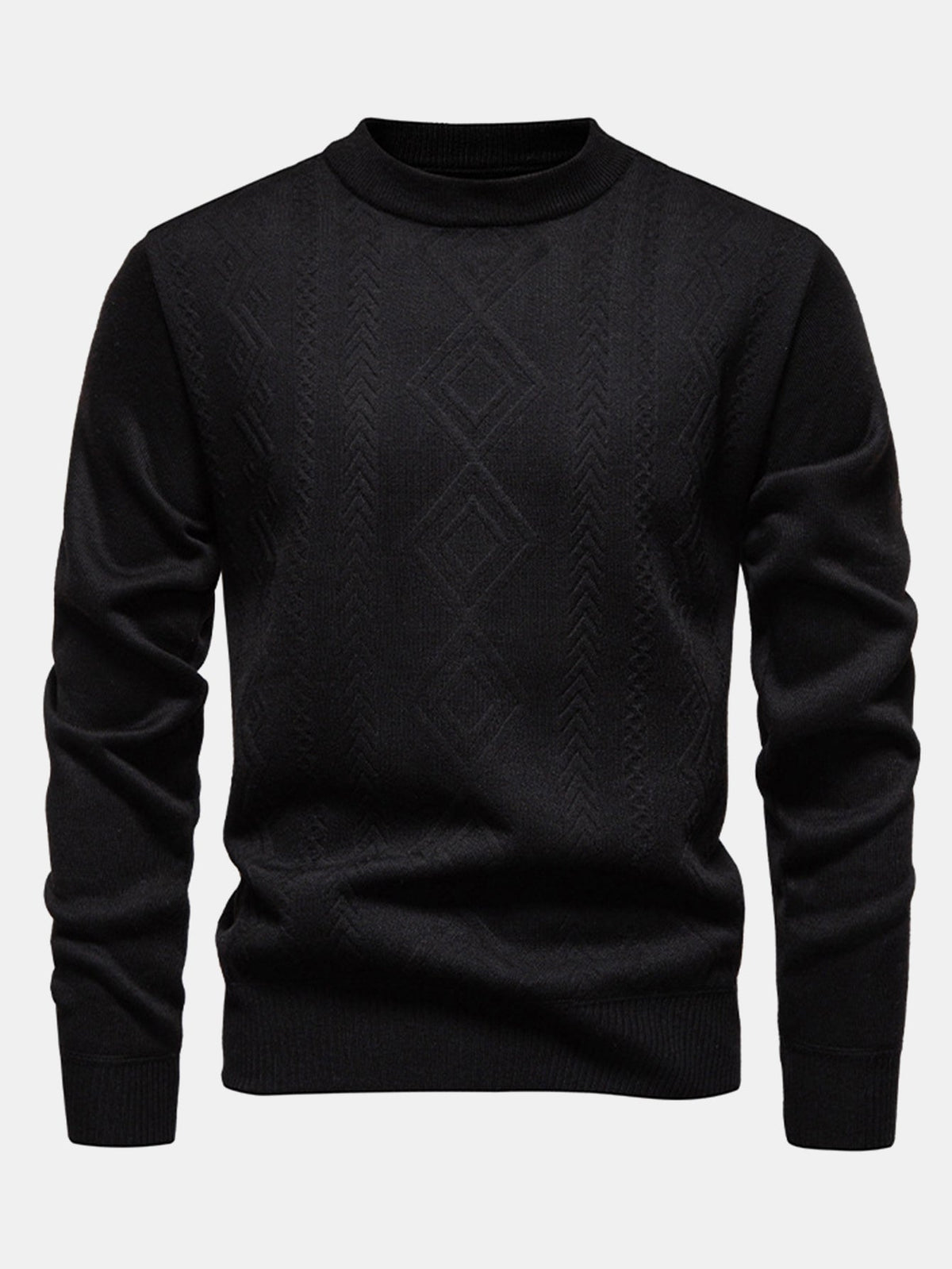 Miles - Geometric Jacquard Crew Neck Sweater