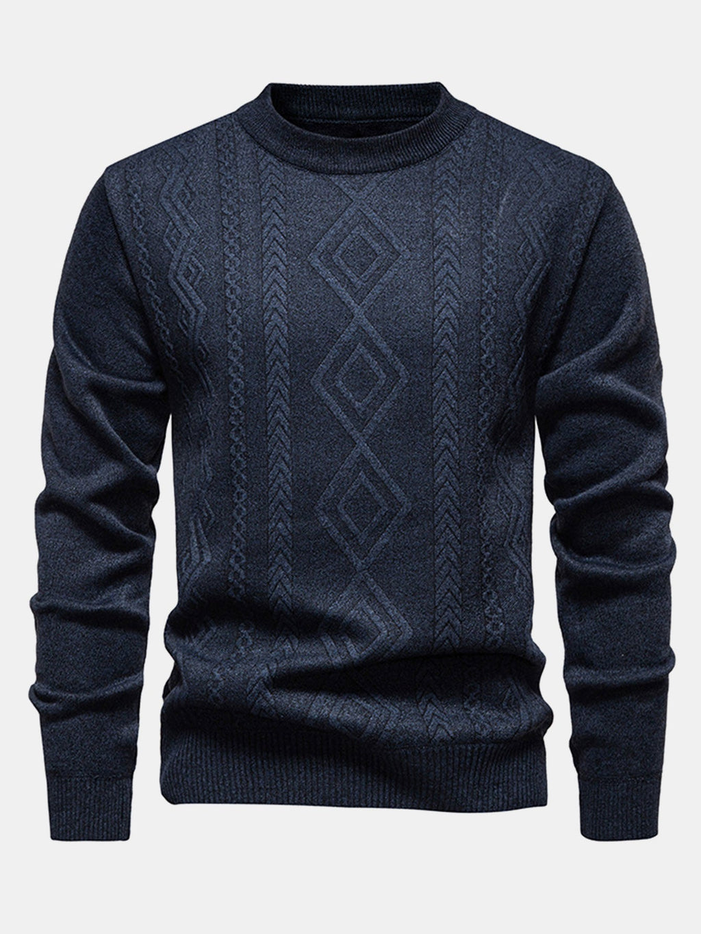 Miles - Geometric Jacquard Crew Neck Sweater