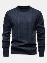 Miles - Geometric Jacquard Crew Neck Sweater