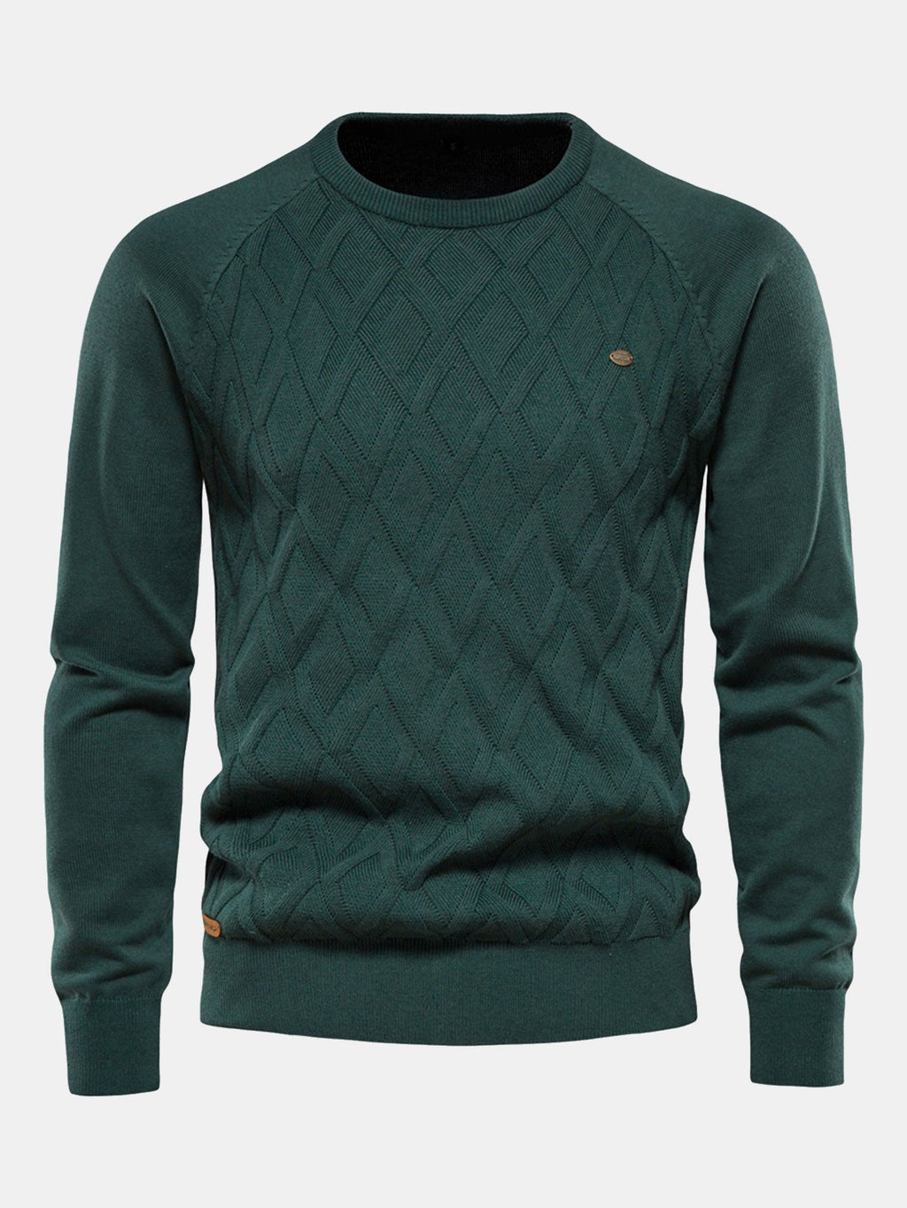 Reese - Geometric Motif Jacquard Crew Neck Sweater