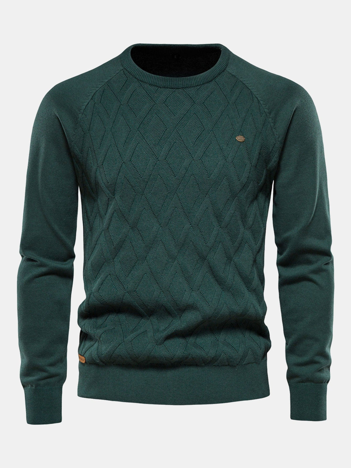 Reese - Geometric Motif Jacquard Crew Neck Sweater
