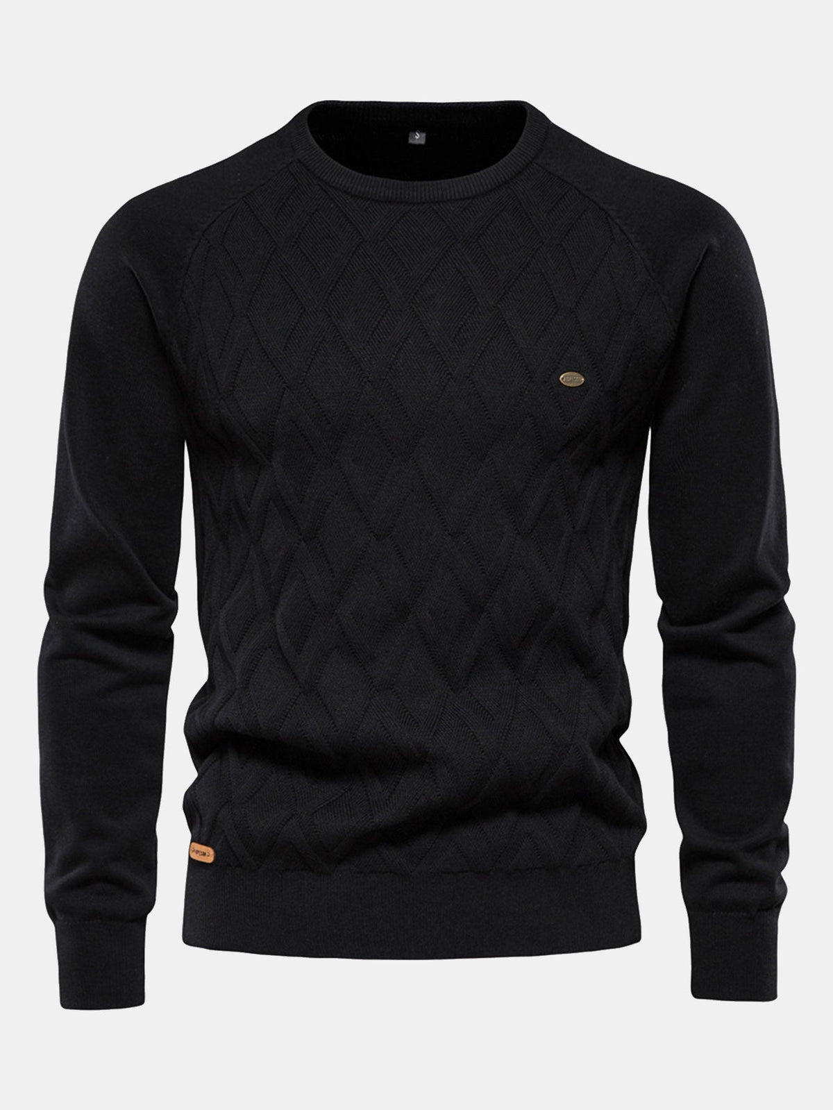 Reese - Geometric Motif Jacquard Crew Neck Sweater
