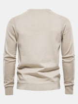 Reese - Geometric Motif Jacquard Crew Neck Sweater