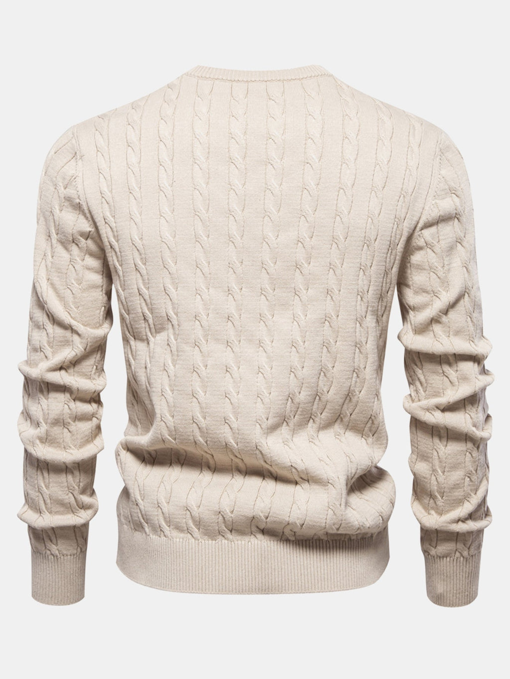 Rhys - Cable Knit Jacquard Sweater with Giraffe Embroidery