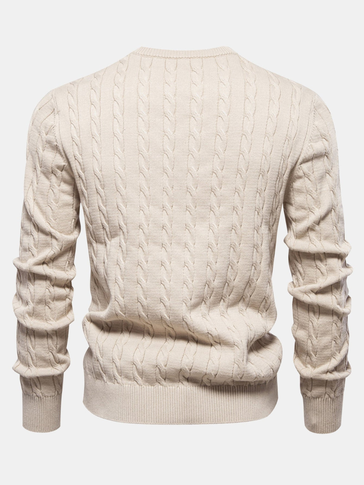 Rhys - Cable Knit Jacquard Sweater with Giraffe Embroidery