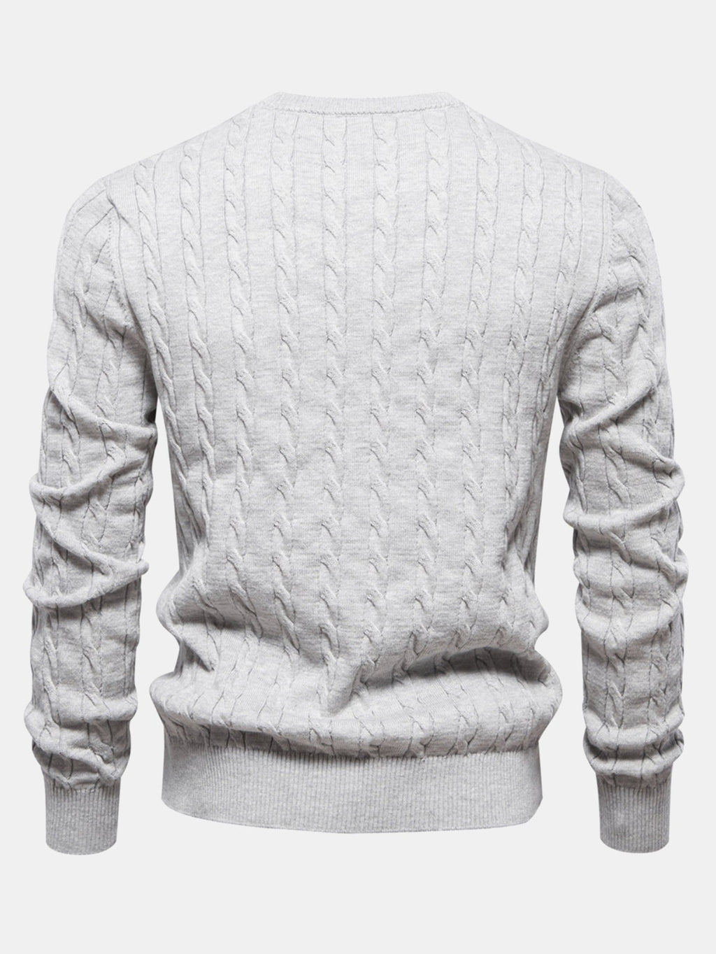 Rhys - Cable Knit Jacquard Sweater with Giraffe Embroidery