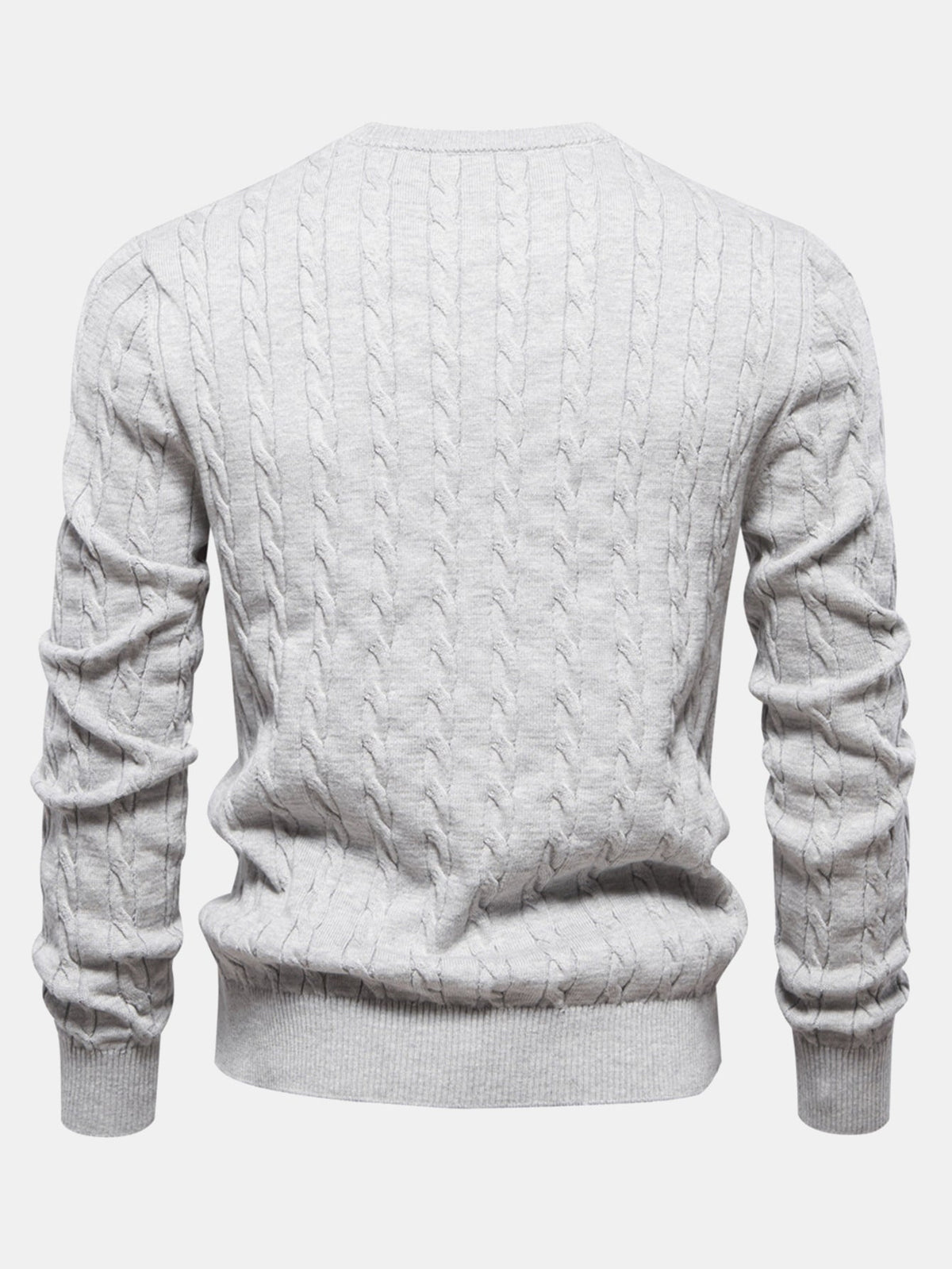 Rhys - Cable Knit Jacquard Sweater with Giraffe Embroidery